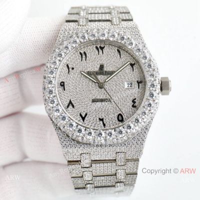 Swiss Quality Copy Audemars Piguet Full Iced Royal Oak Watch Middle East Arabic